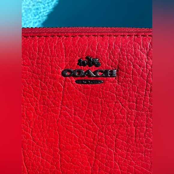 Coach Mickie Zip Wallet Red and Gunmetal EUC - Picture 5 of 14